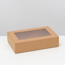 Box fold, pencil case, with a window, craft, 25 x 16 x 6 cm