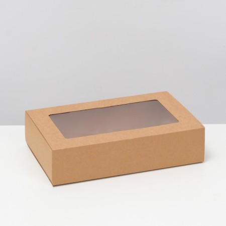 Box fold, pencil case, with a window, craft, 25 x 16 x 6 cm
