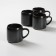 Keramic tea lift set, 6 items: kettle 1 l, 4 circles 250 ml, tray 33 × 20 cm, black color black
