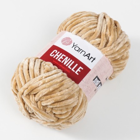 Yarn "Chenille" 100% micropoliester 90m/100g (547 beige)-1