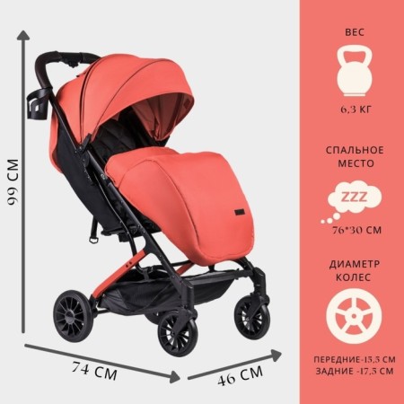 Walking stroller Farfello Costa Tracy, color Living Coral-1