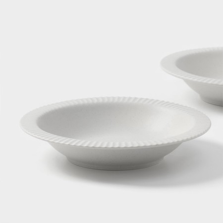 Magistro jarwah lausanne plates, 550 ml, 21.3 × 4 cm, deep, set 2 pcs, porcelain, gray-2