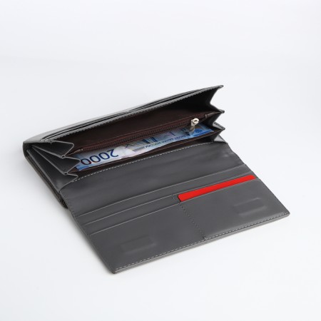 Women's wallet on magnet, gray color-3