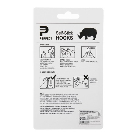 Hooks self -adhesive, round, with a system of universal removal, set, 3 x 8 cm, 2 pcs.-4