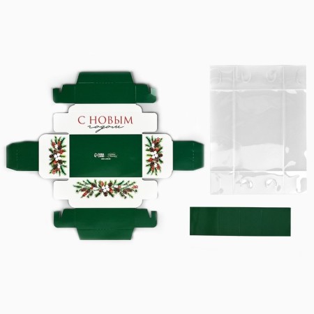 Box for 2 sweets with cells "New Year's botanist", 10 x 6 x 3 cm, New Year-5