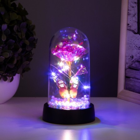 Nightlight "Flower with a butterfly" LED 3XAG10 Red 8.5x8.5x15.5cm-1