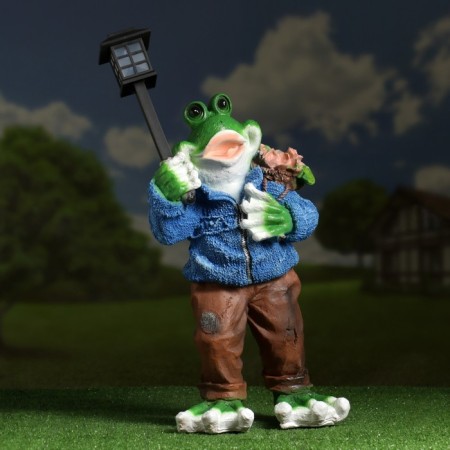 Garden Lanter "Frog in a sweater with a lantern" 58cm-4