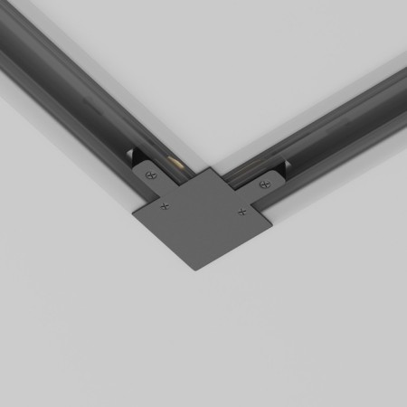 Connector L-shaped for the built-in track system Technical TRA002CL-11B, 9.5x9.5x2 cm, black color-6