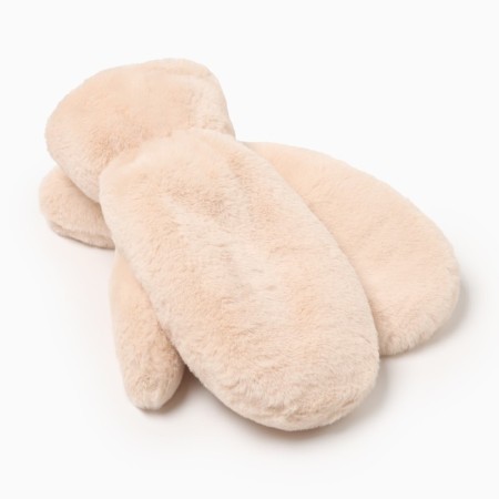 Women's mittens minku, beige color, 26 cm