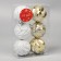 Set of balls plastic D-5.5 cm, 6 pcs "Winter Lighting" white gold