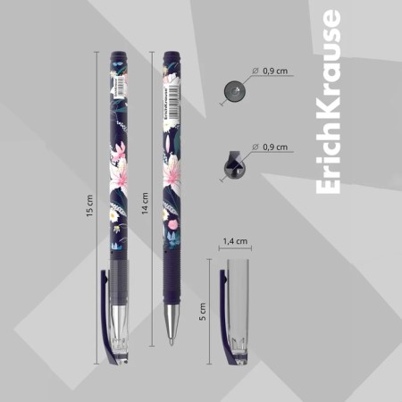 Ballic handle Erichkrause Colortouch Lily, node 0.7 mm, flu, blue ink blue-3