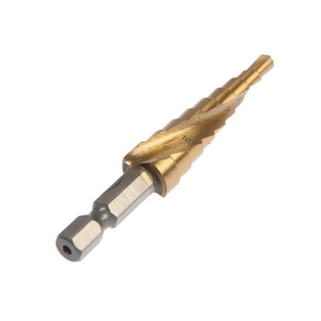 Drill step tundra pro, HSS, tin, spiral profile, hexagon. Saar, 4-12 mm-1