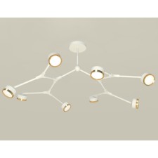 Комплект подвесного поворотного светильника Ambrella light, Traditional DIY, XB9059152, 8хGX53, цвет белый песок, золото желтое полированное