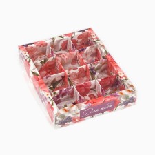 Box for 12 sweets with cells “For you”, 14.5 x 18.5 x 3 cm