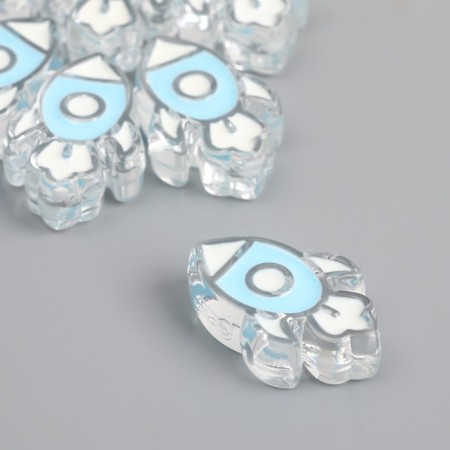 Bead for creativity plastic "Blue rocket" 0.8x2.2x3.2 cm