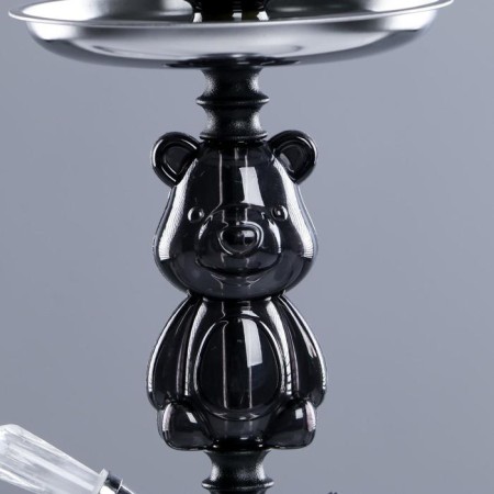 Hookah "Bear", 45 cm, 1 tube, dark blue flask, black mine-4
