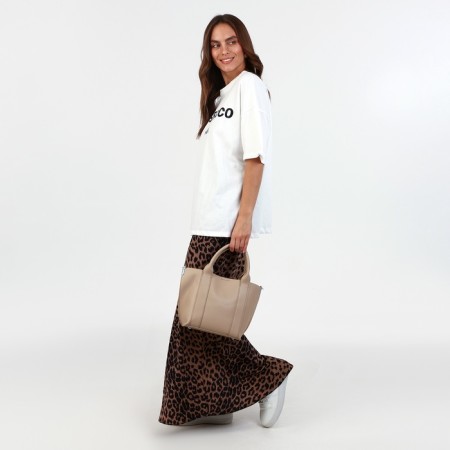 Bag Female Tout with zipper, beige color-12