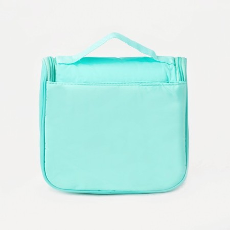 Cosmetic bag, a lightning department, with a handle, with a hook, mint color-2