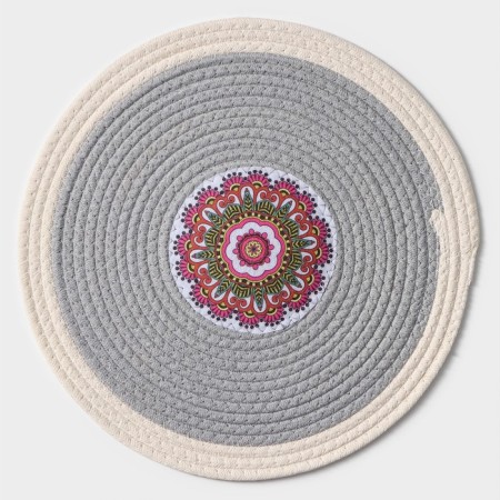 Serving napkin on the table “Mira”, D = 38 cm, gray color, Mix drawing-5