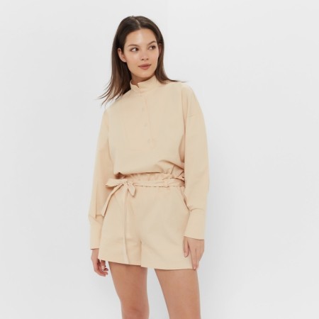 Women's costume (blouse, shorts) minku: enjoy is beige color, size 42