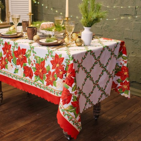 The tablecloth of the New Year's share "Festive pattern" 145*300 cm, 100% of the p/e-3