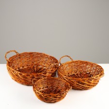 A set of baskets, 3 pcs, 42x14 cm, 34x11.5 cm, 26x9 cm, willow