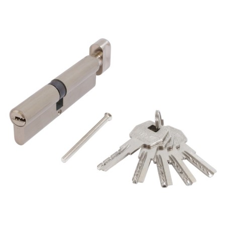 Cylinder mechanism standard Max, 110 mm (50x60V), 5 keys, key/turntable, matte nickel 102481