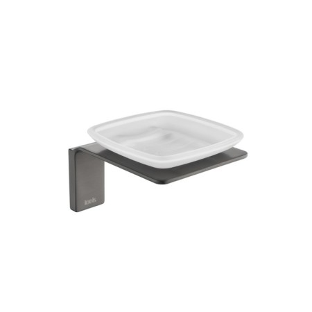 Soap dish IDDIS SLIDE SLIGMG0i42, 107x116x71 mm, matte glass, color graphite