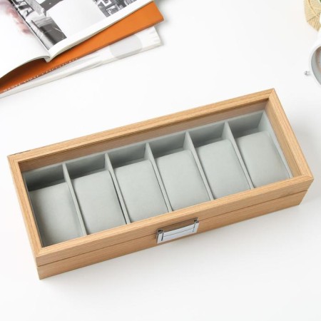 Casket Wood for watch 6 Branch "Beige" 7.5x31x12 cm-4