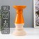 Ceramics candlestick for 1 candle "Piraeus" sand-orange 9.8x9.8x20 cm