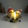 Souvenir Polystone Light "Birds in hats with snowflakes sit at the candle" 15.5x12.5x10.2 cm
