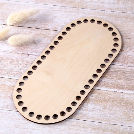 Donyshko for knitting, oval with parallel sides - 22 × 10.2 cm, HDF 3 mm, white-2
