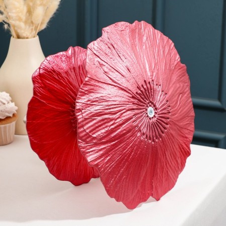 2-tier dish "poppies", d = 21/28 cm, red color-2