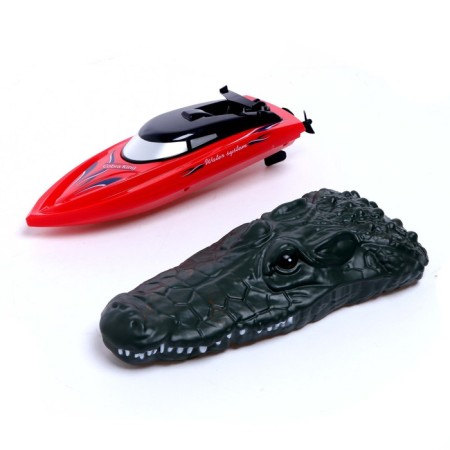 Radio -controlled boat "Crocodile", 2 in 1, works from the battery-4