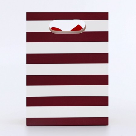Gift box-package, packaging with a cut handle, "stripes", 12 x 6 x 16 cm-1