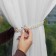 Picking for curtains "Star", pearls on elastic band, d = 4 cm, 2 × 43 cm, white color