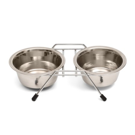 A set of 2 bowls on a stand, 2 x 225 ml-3