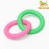 Chewing toy Superproof "Two Rings", Green/Pink