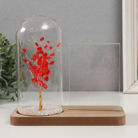 Photo frame wood 9x13 cm with backlight "Red tree" from batteries 2hlr1130 19x9x18.5 cm-1