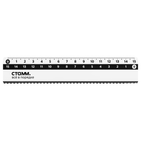 The line is 15 cm Istanm, plastic, with a wavy edge, a double scale, transparent, colorless, euro suspension-1