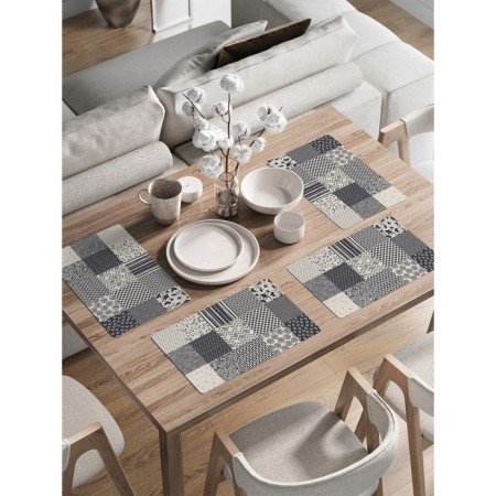 A set of napkins for setting the table "Monochrome patchwork", rectangular, rounded edges, size 30x46 cm, 4 pcs