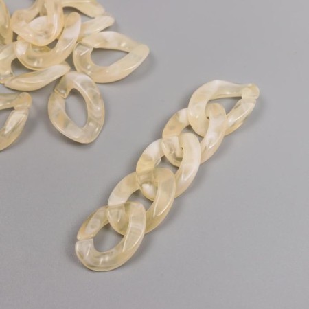 Decor for creativity plastic "Ring for the chain" pastel yellow set 25 pcs 2.3x1.65 cm