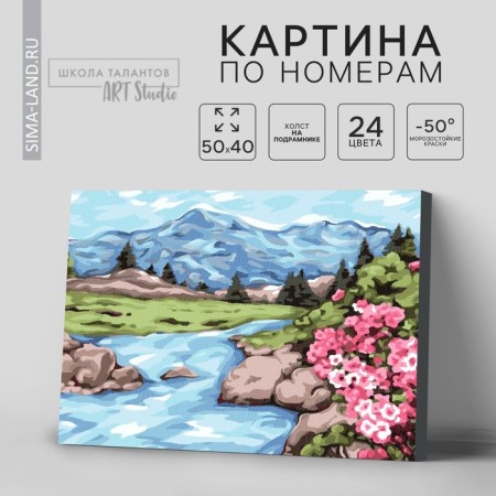 Picture on numbers on a canvas with a subframe "Power of the Mountains", 40 x 50 cm