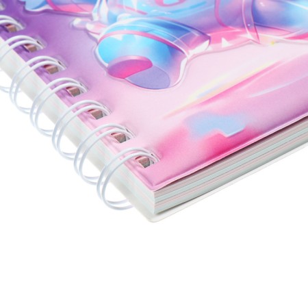 Notebook Gift Book on the comb 80l, line, color block, PVC cover 3D Bear (17.6x13.5cm) 105-3