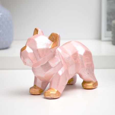 Figure "Bulldog polygonal" pink, 14x19cm-1