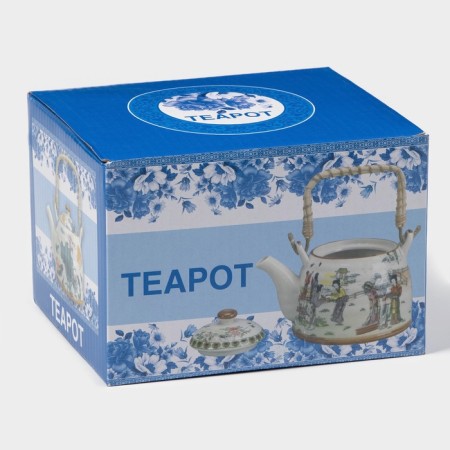 Keramic teapot keramic with metal sieve "Landscape", 600 ml-5