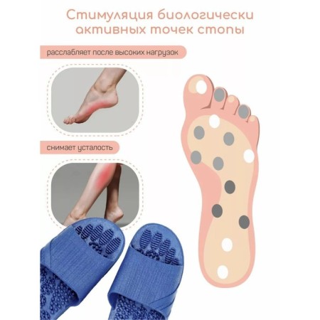 Slippers with a massage effect, open nose, size 38-39, blue color-1