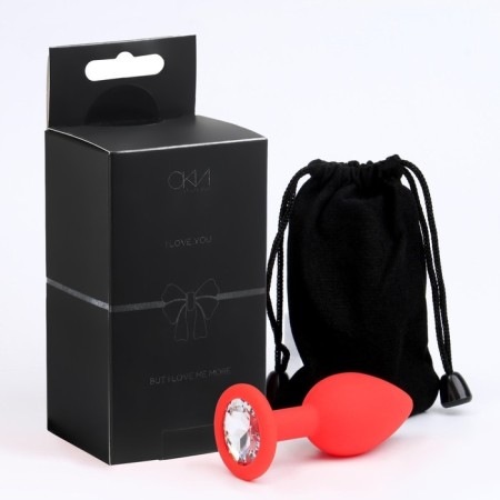 Anal traffic jams, soft silicone, transparent crystal, d = 28 mm, red-3