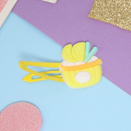 Invisibility for hair "Adele" (set 2 pcs) lemon treat, 5.5 cm, yellow-2