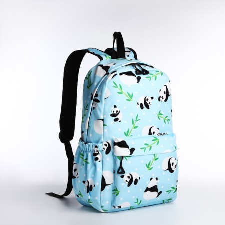School backpack on lightning, 3 outer pockets, blue color-2